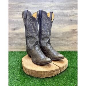 Justin Men - Size 9D - Vintage Gray / Blue Exotic Cowboy Boots 8872